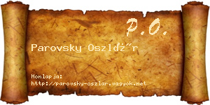 Parovsky Oszlár névjegykártya